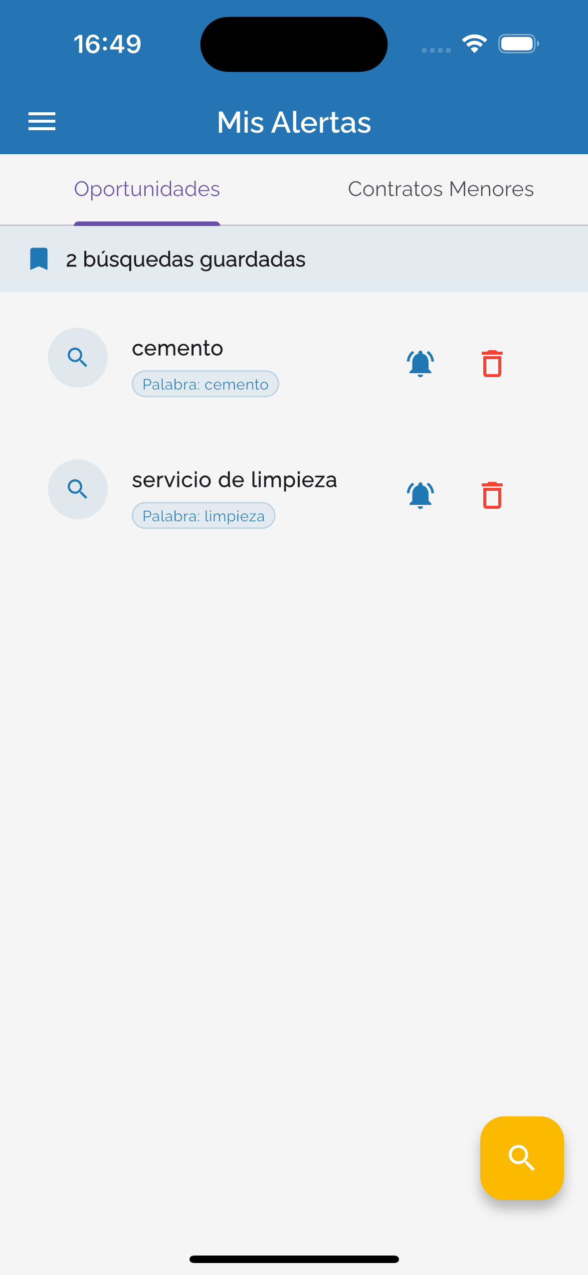 Pantalla de alertas SEACE en Soy Proveedor